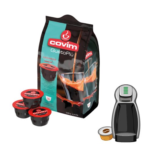 16 pieces Covim GustoPiú Granbar Dolce Gusto compatible coffee capsule product photo