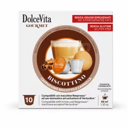 10 pieces of Dolce Vita Biscottino flavored capsules Nespresso compatible product photo