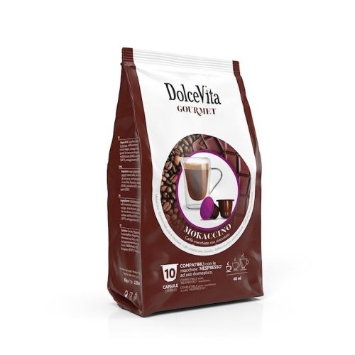 10 pieces of Dolce Vita Mokaccino flavored capsules Nespresso compatible product photo