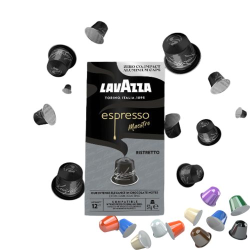 10 pieces Caffè Lavazza Espresso Maestro Ristretto Nespresso compatible coffee capsule product photo