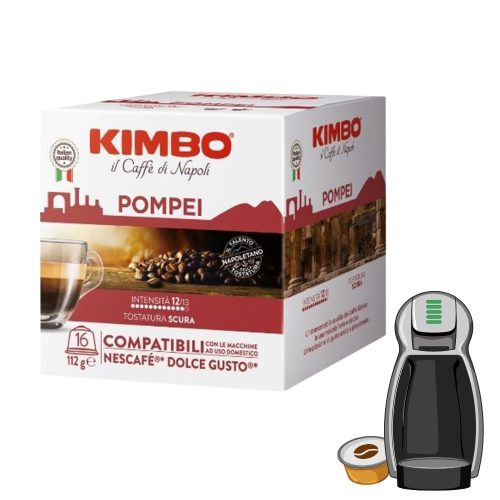 16 pieces Caffè Kimbo Pompei DOLCE GUSTO compatible coffee capsule product photo