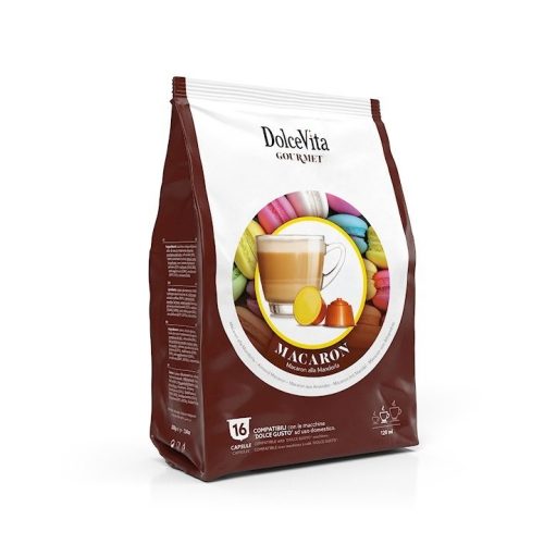 ‎16 pieces Dolce Vita Macaron Almond capsules, Dolce Gusto compatible product photo