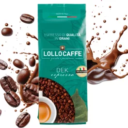 1 kg LolloCaffé dek espresso decaffeinated whole coffee beans blend product photo