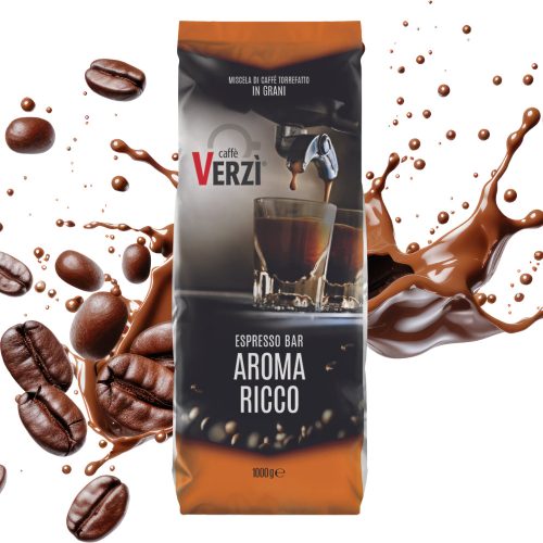 1 kg Caffé VERZI Espresso Bar AROMA RICCO whole coffee beans blend product photo