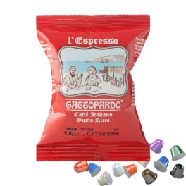 1 piece l’Espresso Gattopardo Caffè Italiano Gusto Ricco Nespresso compatible coffee capsule product photo