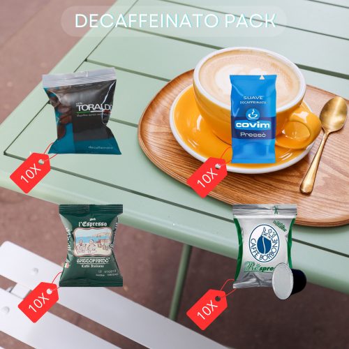 Decaffeinated Nespresso compatible coffee capsule tasting pack product photo