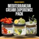Mediterranean cream experience pack with Sicilian sun-dried tomato olive and artichoke spreads