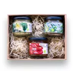 Mediterranean cream experience pack with Sicilian sun-dried tomato olive and artichoke spreads